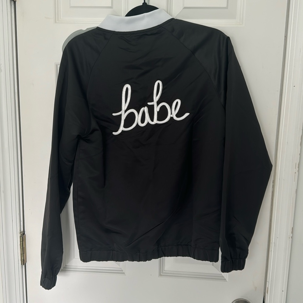 Black and white bomber jacket “Babe”